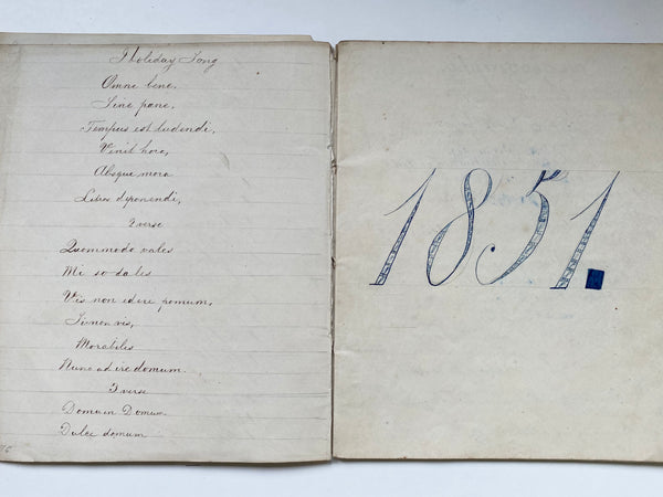 Collection Of Antique Penmanship Calligraphy Geography Subject Book By Charles Salter Dated 1851