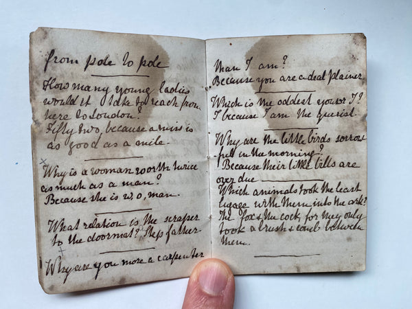 Rare Antique 19th Century Miniature Handwritten Riddles Book Dated 1869