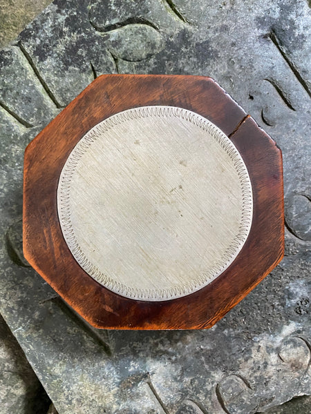 Exceptional Antique Early 19th Century Treen & Brass Folk Art Snuff Box Named ‘Martha Shields’