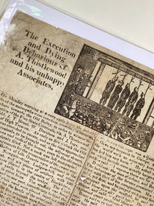 Rare Antique 19th Century Execution Broadside For The Execution Of Arthur Thistlewood and the Cato Street conspirators 1820