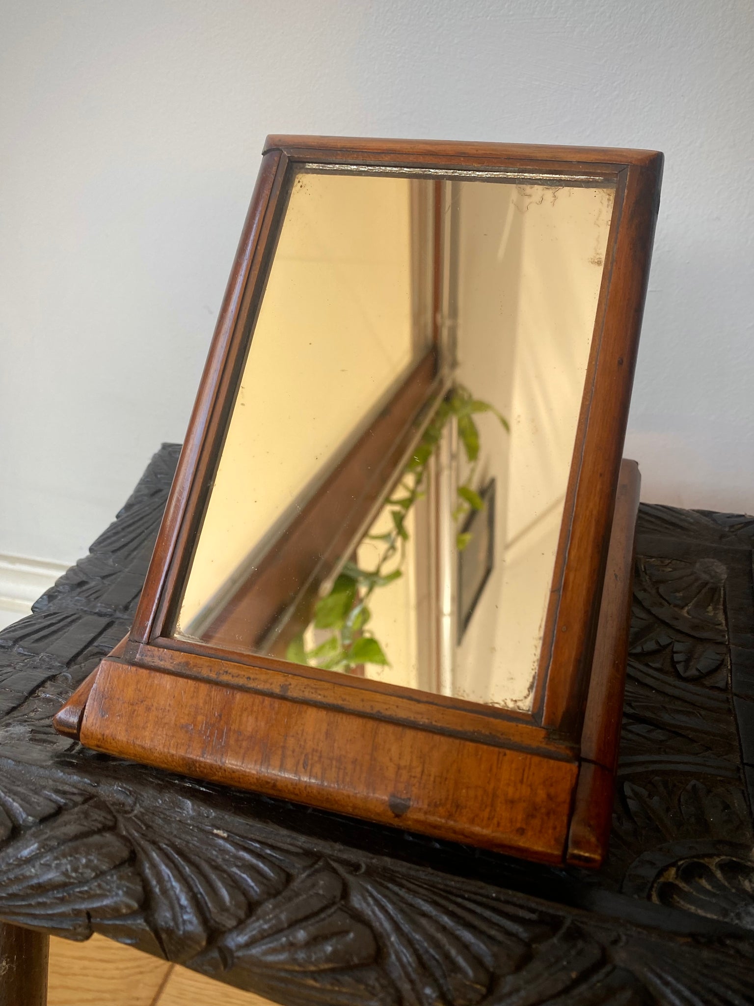 Antique 19th Century Treen Campaign Mirror c.1830