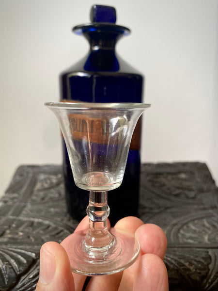 Antique 18th Century Apothecary Bottle and Dose Glass