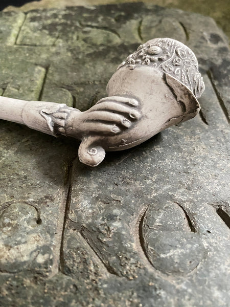 Exceptional Antique 19th Century Novelty Clay Pipe With Hand & Cornucopia