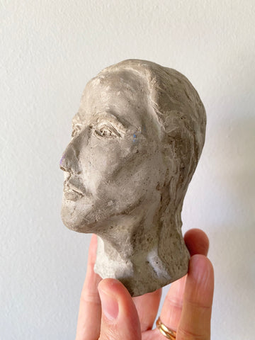 Striking Clay Sculpture Of A Lady c.1970’s