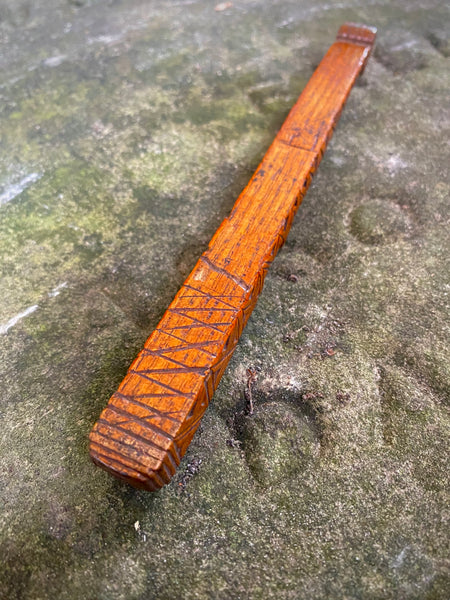 Handsome Antique Carved Treen Knitting Sheath c.1800