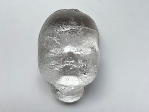 Curious Early 1900s End Of Day Glass Baby Face Death Mask