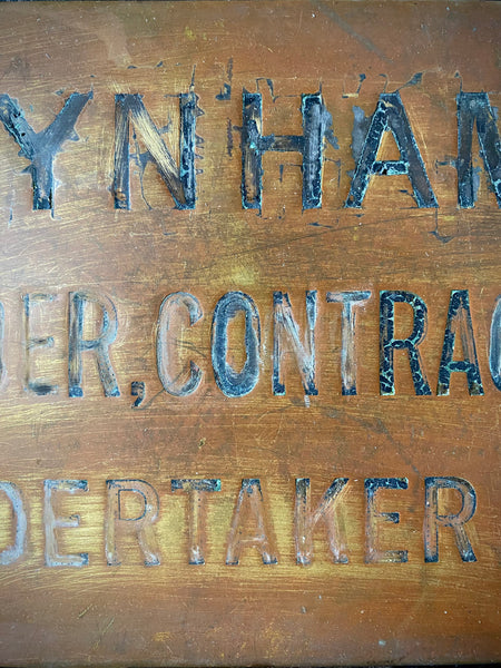 Rare Antique Late 19th Century Undertaker’s Sign