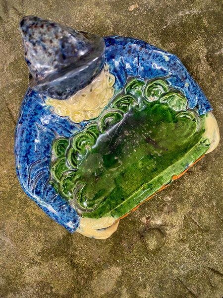 Antique 19th Century Ceramic Tip Tray In The Form Of A Fisherman