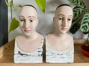 Pair Of Curious Vintage Art Deco Figural Bookends