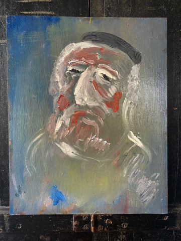 Expressionist Portrait Oil On Board Painting Signed ‘J. Endzel’ École De Paris