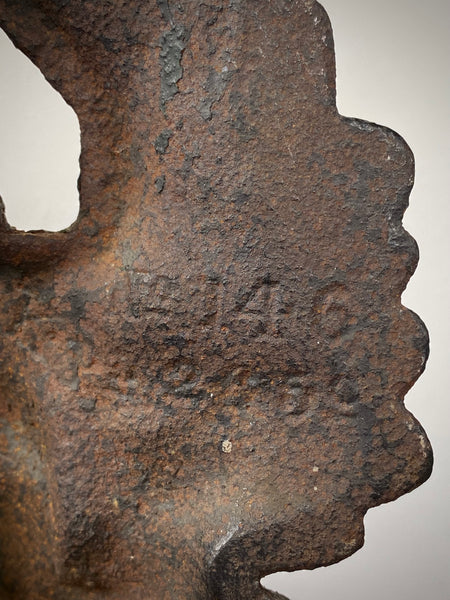 Antique 19th Century Victorian Cast Iron Door Porter In The Form Of Medusa
