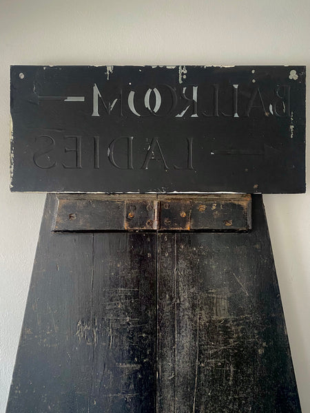 Vintage Glass Hotel Sign For ‘Ballroom’ & ‘Ladies’ c.1970’s
