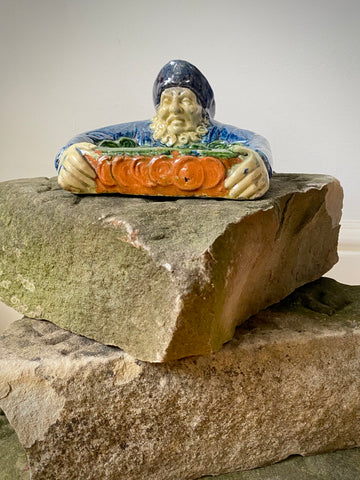 Antique 19th Century Ceramic Tip Tray In The Form Of A Fisherman