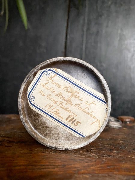 Curious Fire Damaged Coffee Cup Rescued From Fire At Lake House Salisbury 1912 With Handwritten Label - Source Vintage