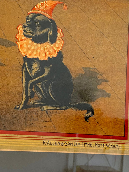 Framed Antique Victorian Greensmith’s Derby Dog Biscuits Advertising Card