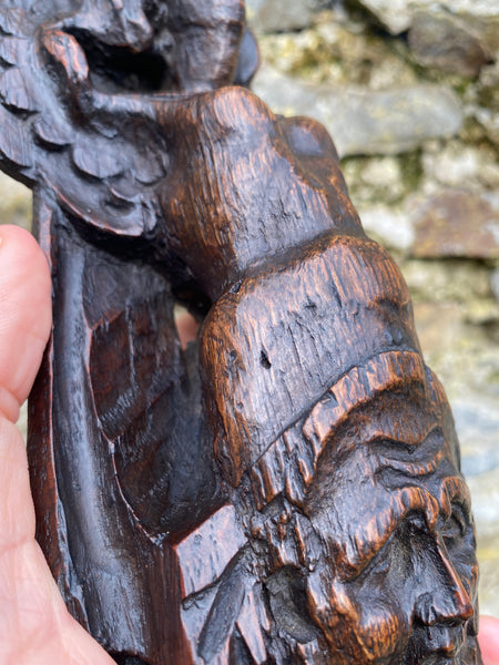 Stunning 17th-18th Century Carved Oak Figural Caryatid