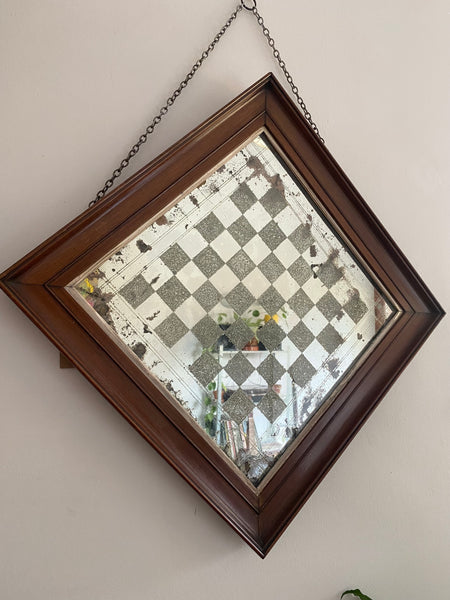 Curious Early 20th Century Folk Art ‘Gypsy Mirror’ Or Checkers Board