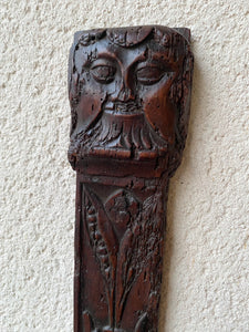 Antique 17th Century Carved Panel Depicting The ‘Green Man’