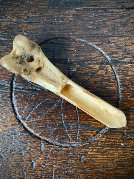 Antique Early 19th Century Named & Dated 1824 Folk Art Bone Apple Corer Love Token