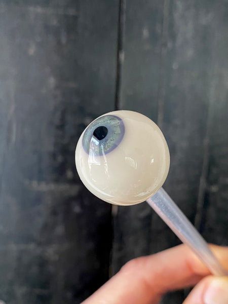 Rare Antique Uncut Handblown Ocularist’s Prosthetic Glass Eye On Stem