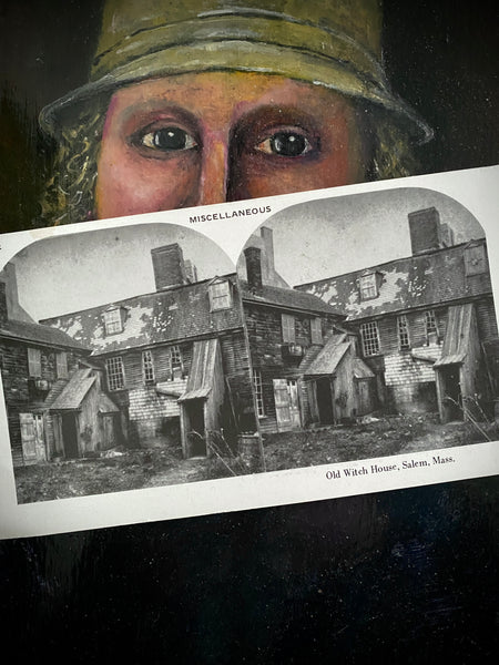 Antique Early 20th Century Stereoview Photograph Of ‘The Old Witch House’, Salem c.1915 - Source Vintage