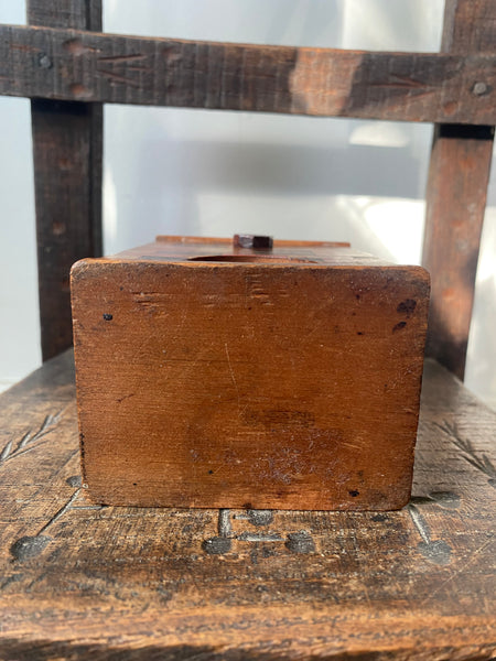 Antique Early 20th Century American Folk Art Treen Money Box In The Form Of A Fire Station With Mechanical Door
