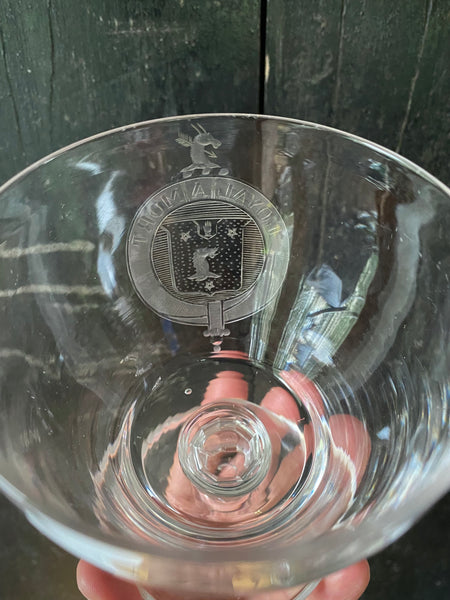 Rare Antique Early 19th Century Irish Rummer With Engraved Arms Of The Chatterton Baronets, Castle Mahon, County Cork - Property Of Sir James Chatterton