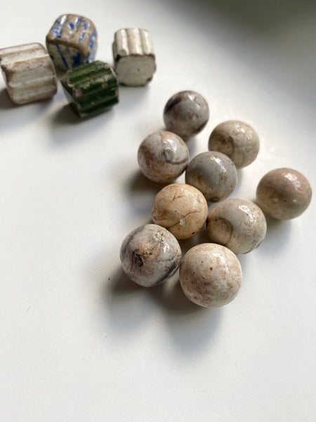 Antique 18th & 19th Century Games Lot Knucklebones & Marbles