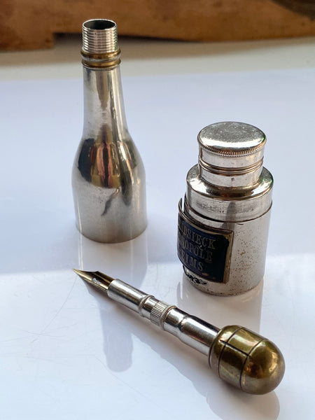 Antique 19th Century Novelty Writing Set In The Form Of A Champagne Bottle Heidsieck Monopole Champagne