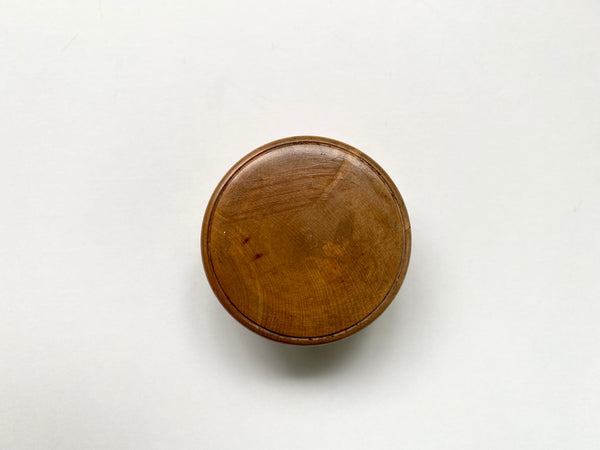 Antique 19th Century Treen Box With Wafer Seal Impression Inside