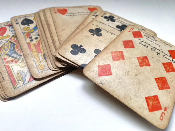 Rare Antique Folk Art Tarot Fortune Telling Cards Made By A Soldier During World War 1