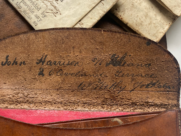 Antique 19th Century Seaman’s Pouch + Period Documents John Harrison, Whitby & Robin Hoods Bay Interest