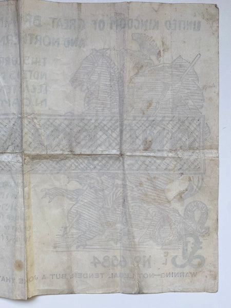 Antique 1928 UK Novelty £1 Christmas Note Humorous Oversized Ephemera