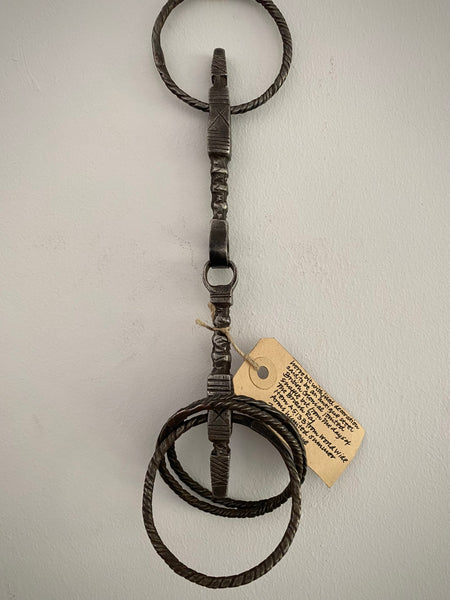 Antique Unusual Ornate Wrought Iron Horse Snaffle Bit With Protection Marks?