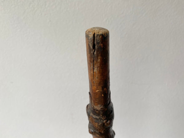 Rare Antique Early 20th Century Folk Art Hand Carved Figural Walking Stick In The Form Of Lloyd George