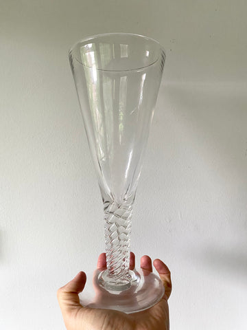 Huge Antique Ale Glass With Rope Twist Stem, Circa 1905