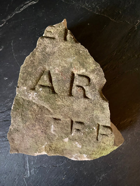 Fragment Of Early 19th Century Gravestone c.1820 - Source Vintage