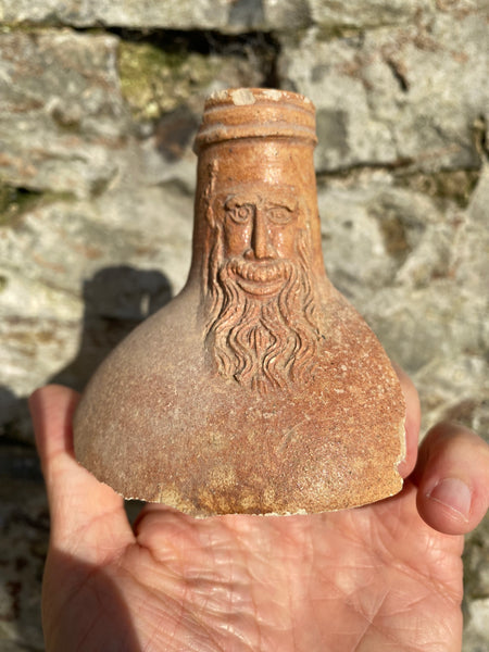 Antique 16th-17th Century Bellamine Jug Or Witches Bottle Fragment