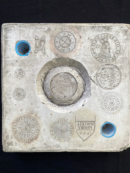 Curious Plaster Coin Mould With Various Imagery Of Coins Relating To Nostell Priory