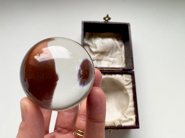 Rare Antique 19th Century Victorian Fortune Teller’s Crystal Ball Boxed