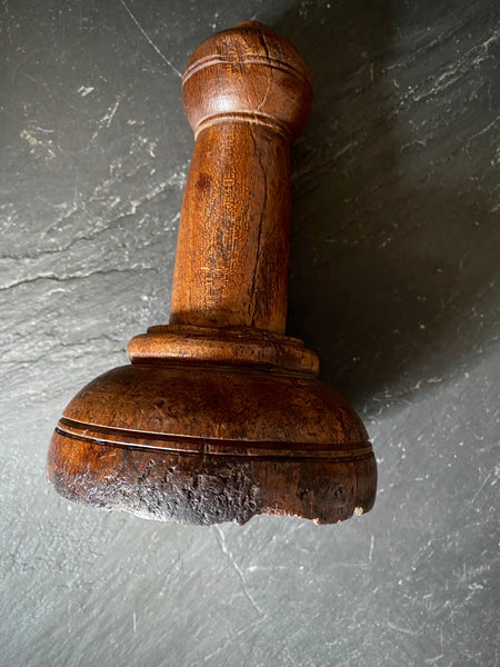 Rare Large Antique Late 17th - Early 18th Century Carved Walnut Ecclesiastical Stamp - Source Vintage