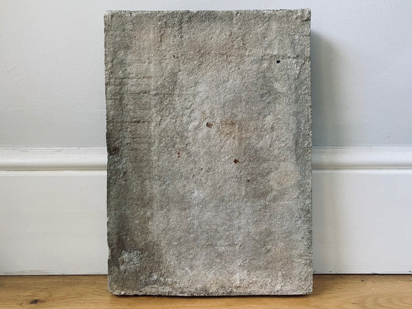 Heavy Reclaimed Antique Stone Slab Engraved In Latin ‘Tempus Fugit’