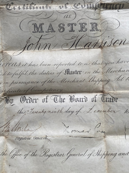 Antique 19th Century Seaman’s Pouch + Period Documents John Harrison, Whitby & Robin Hoods Bay Interest