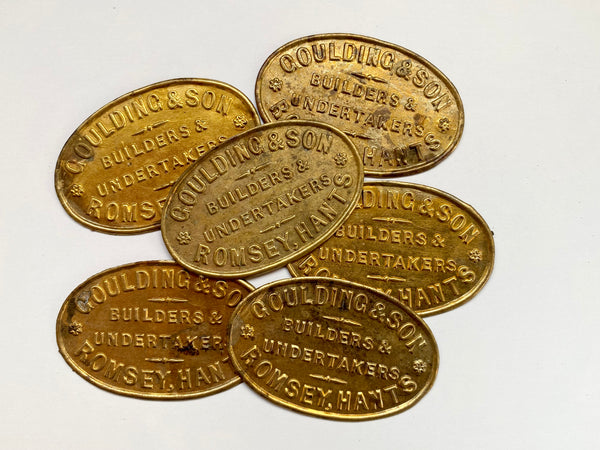 Antique Edwardian Gilt Metal Coffin Plaques Goulding & Son Builders & Undertakers