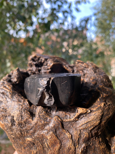A Curious Whitby Jet Or Cannel Coal Object With A Mysterious Ritualistic Mark On The Back - Source Vintage