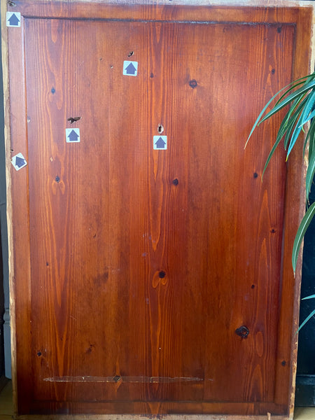 A Door Panel With Bullet Holes & Police Forensic Evidence Markers Recovered From A Crime Scene