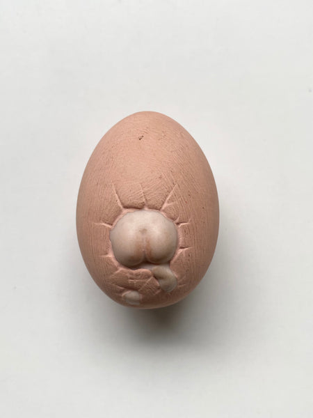 Antique 19th Century Ceramic Birthing Egg - Source Vintage