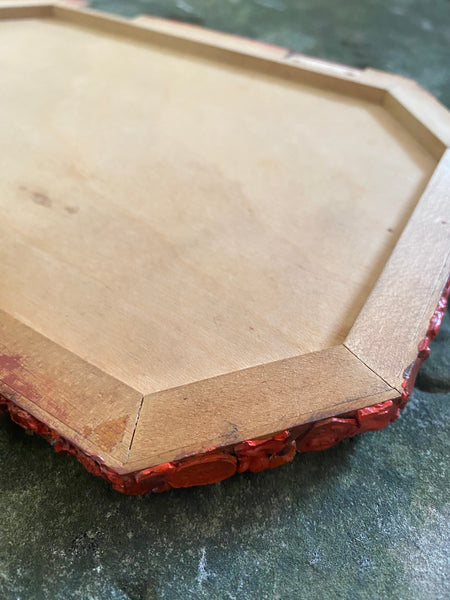 Rare Antique Early 19th Century Gem Collector’s Box Lid, Covered With Red Wax Impressions Depicting Classical Figures & Scenes