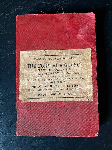 Antique 19th Century Horse Racing Form Book Dated 1885 - Source Vintage