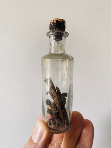 Antique 19th Century Miniature Whimsy God In A Bottle